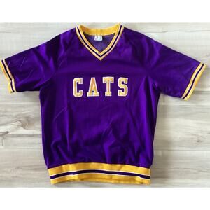 Vintage Broderick CATS Purple/Yellow Uniform Men's T Shirt Size Medium